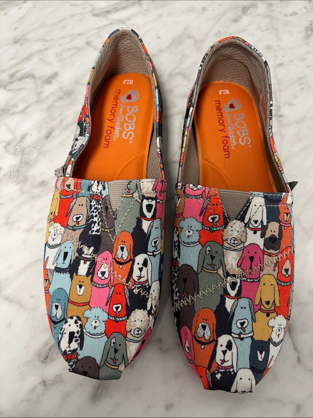 Bobs Skechers  Multicolor Dog Pattern Slip-Ons